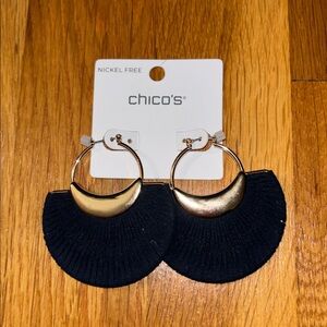 Chico's Black and Gold Crescent Earrings